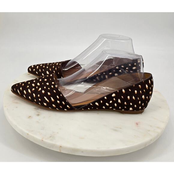 J.Crew Zoe d’Orsay Spotted Calf Hair Flats – Size 8.5 - Picture 2 of 7